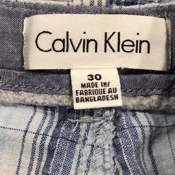 CALVIN Klein men’s blue plaid shorts sz 30 - Picture 4 of 6